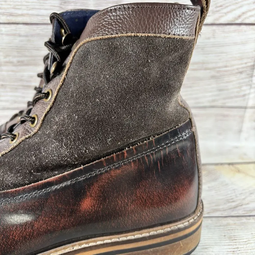 Ben Sherman Rafe Mens Size 7 Boots Leather Lace Up Brown